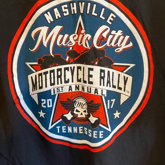 Nashville 1st Annual Music City Motorcycle Rally Black T Shirt 2017 XL Tennessee - Picture 6 of 6